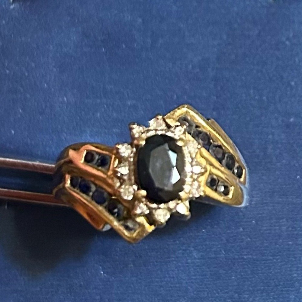 Sapphires and Diamond ring. Size 8 -  10k Gold